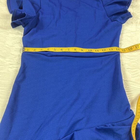 Unbranded blue ruffled hem sheath dress, size small - Picture 6 of 10